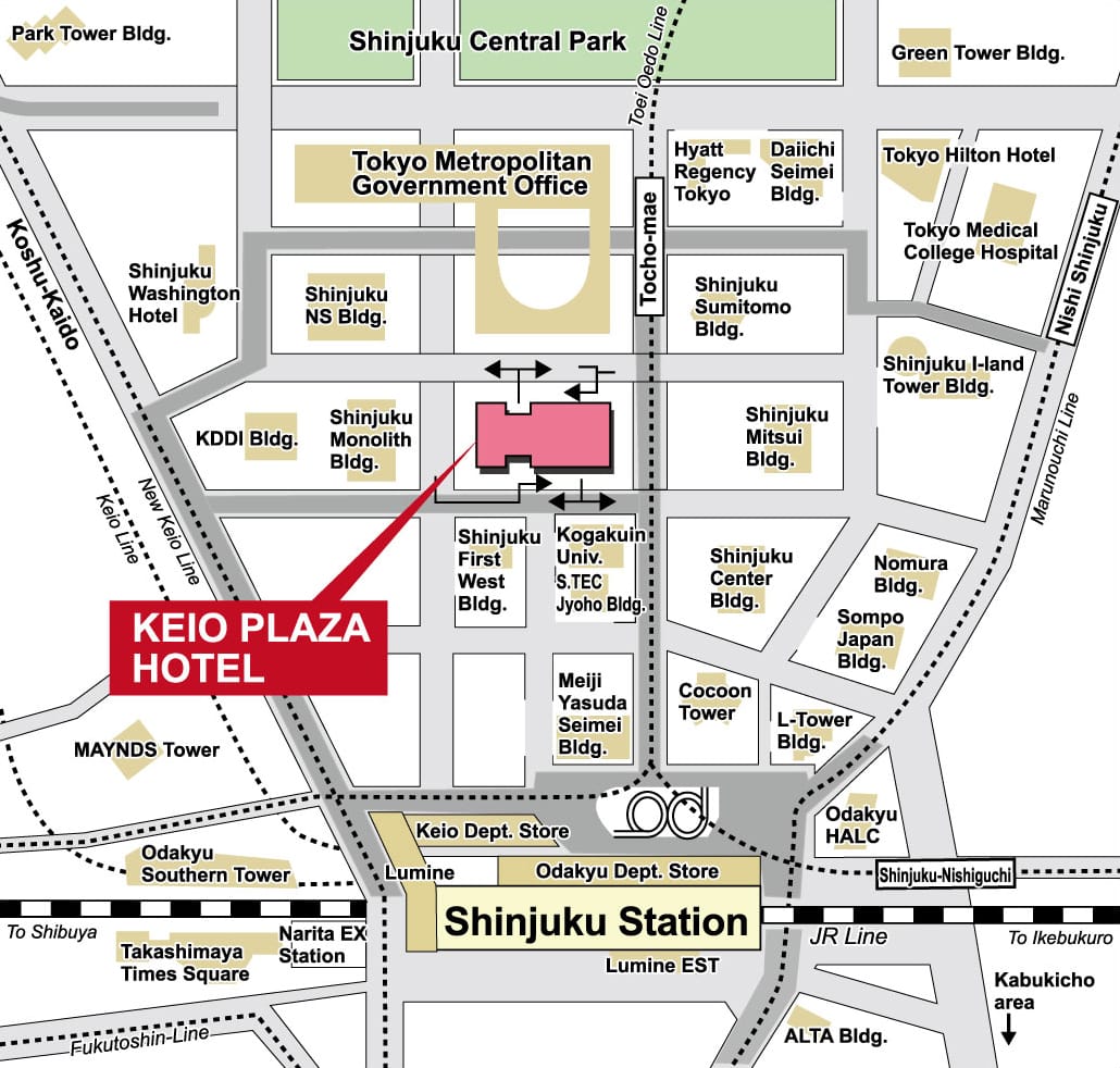 Keio Plaza Hotel Tokyo Map